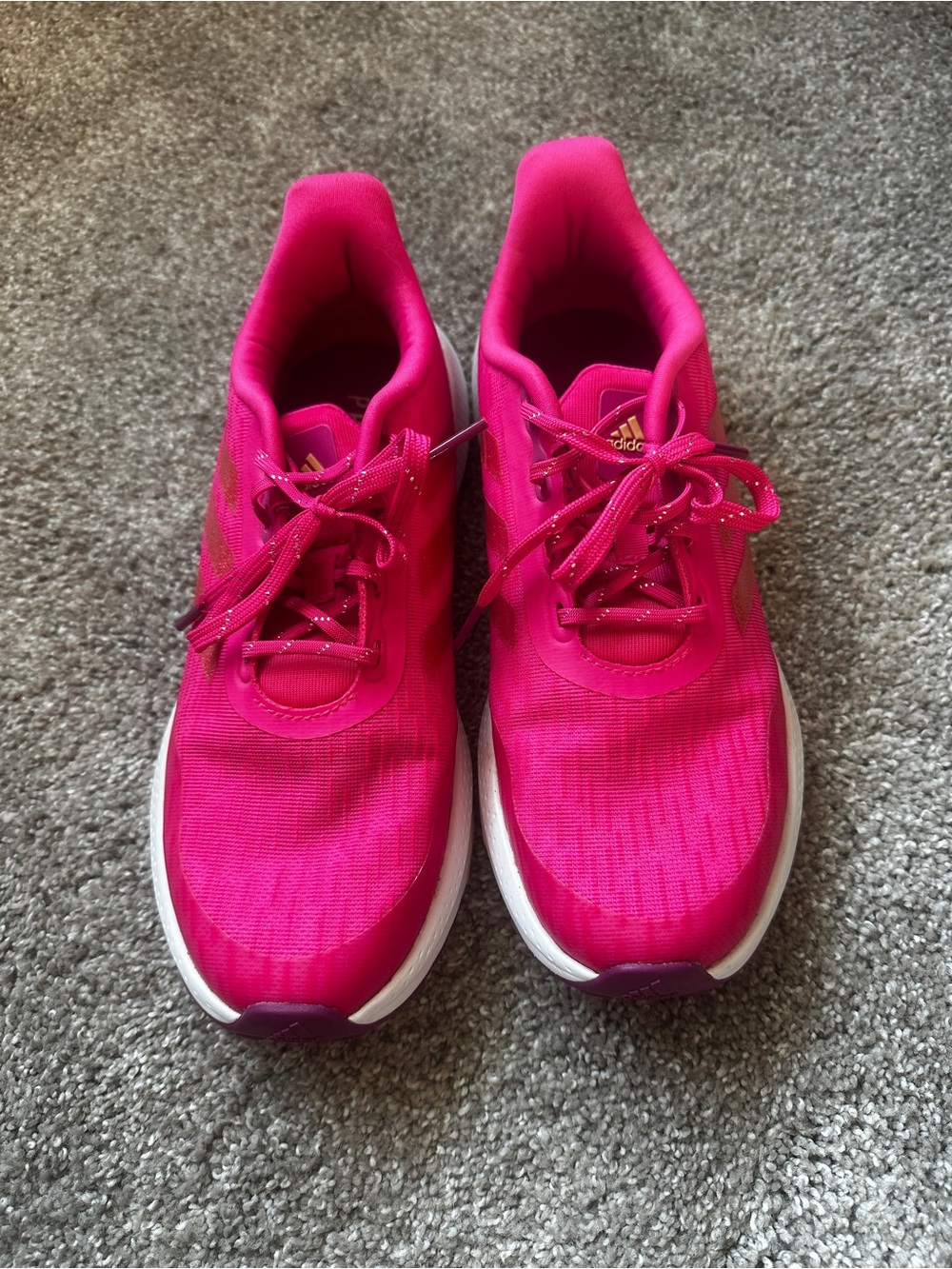 Adidas Women's Primgreen Hot Pink Athletic Sneakers.